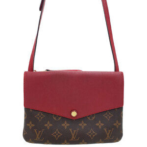 Louis Vuitton Monogram Leather Brown Twice Shoulder Bag